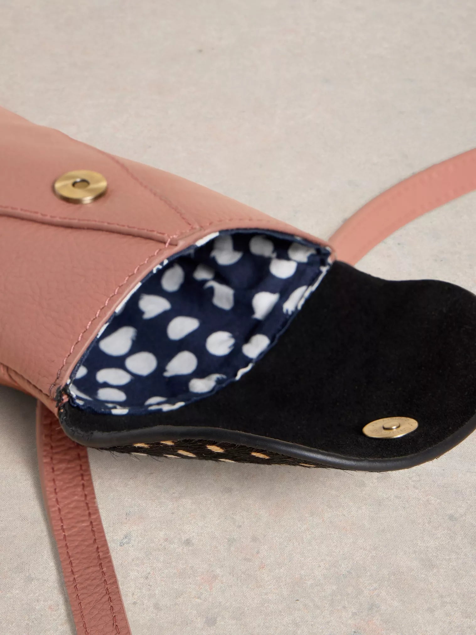 White Stuff Coco Leather Phone Bag Pink Multi