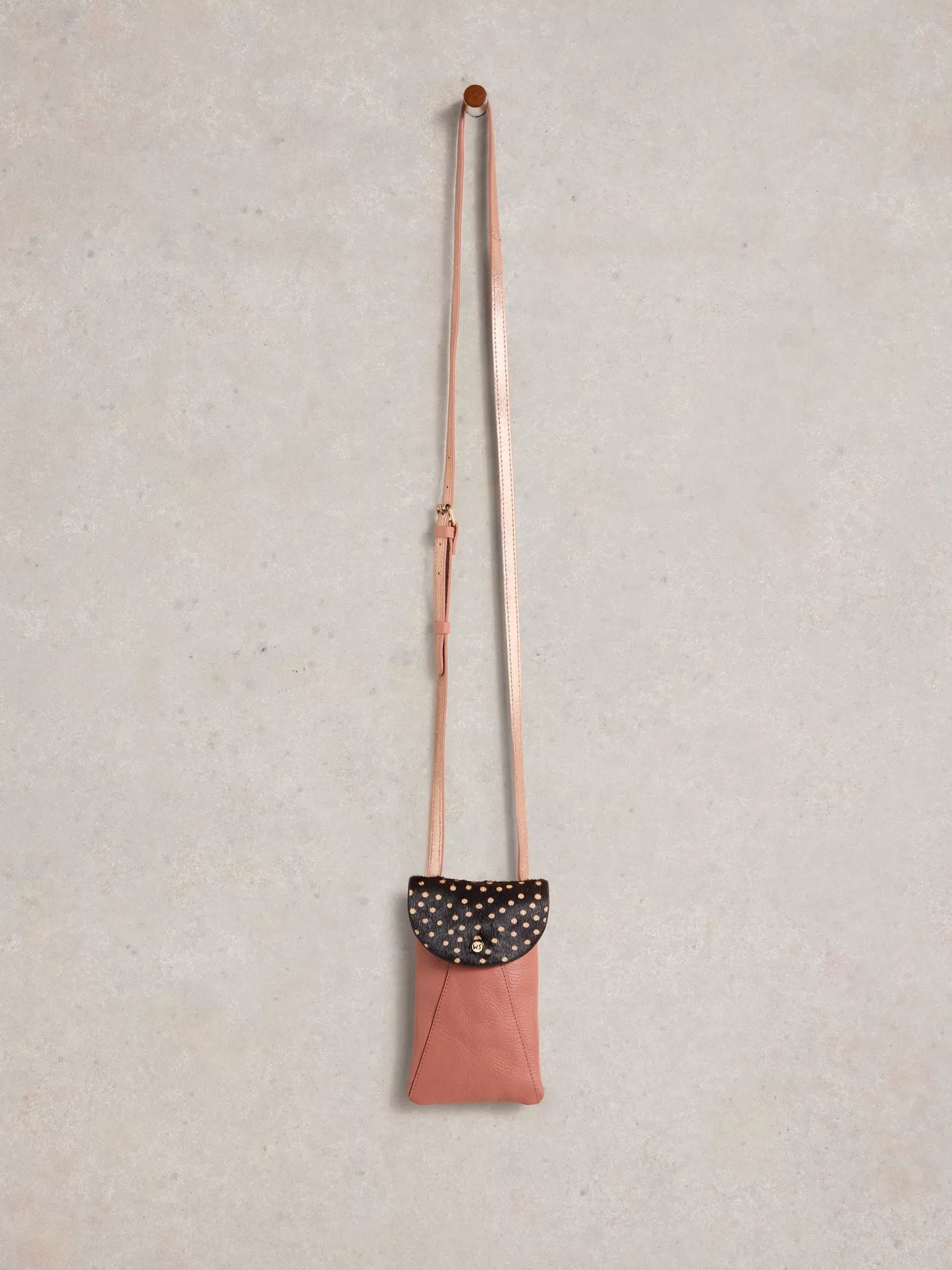 White Stuff Coco Leather Phone Bag Pink Multi