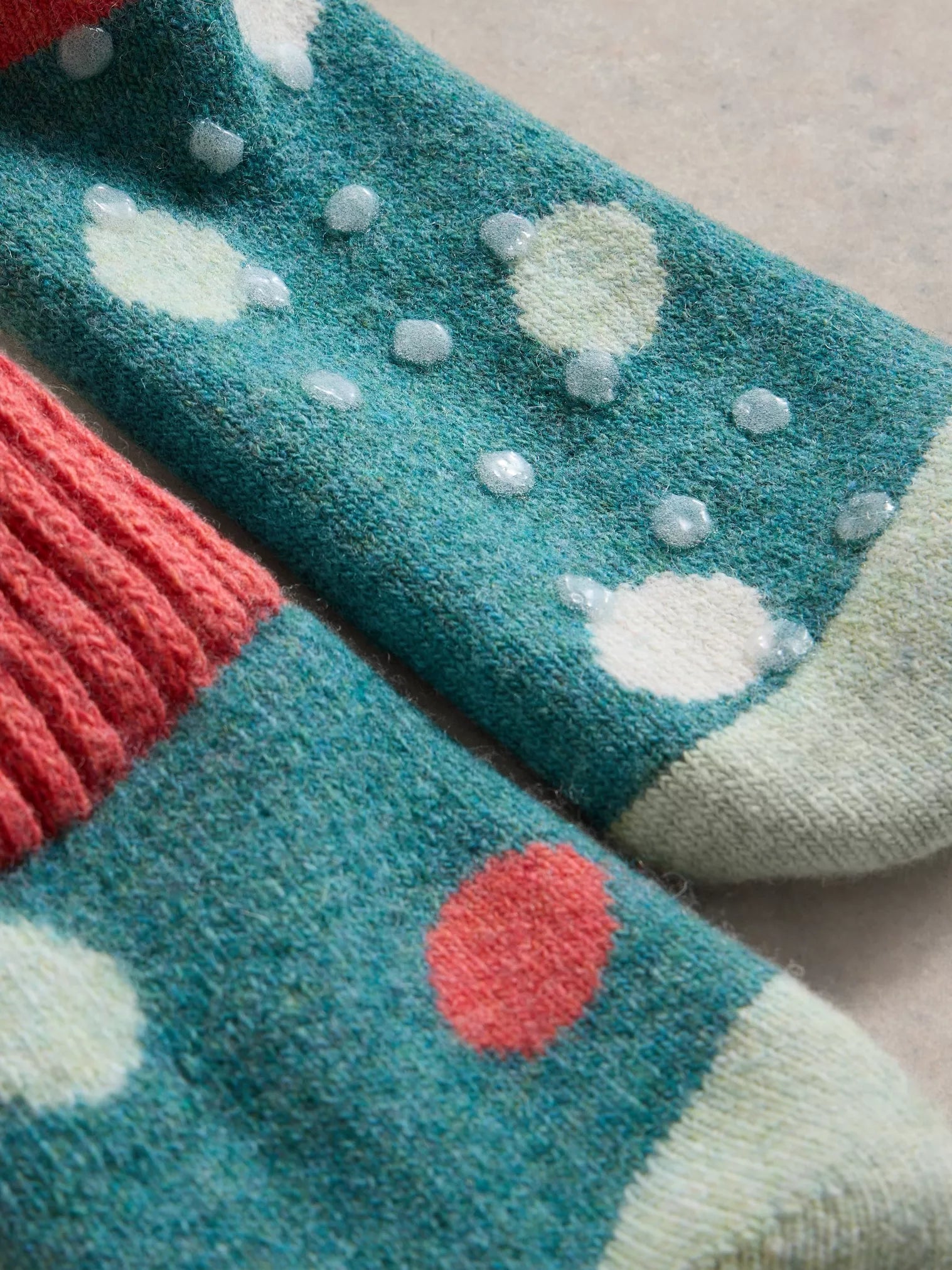 White Stuff Dotty Loopback Sock Teal Multi