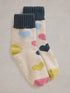 White Stuff Multi Heart Loopback Sock White Multi