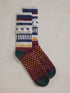 White Stuff Counting Sheep Wool Mix Sock Yellow Multi