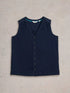 White Stuff Delilah Button Top Dark Navy