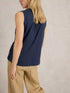 White Stuff Delilah Button Top Dark Navy