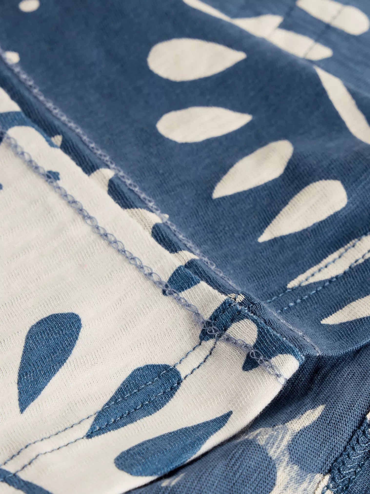 White Stuff Nelly Notch Neck Tee Blue Mlt