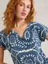 White Stuff Nelly Notch Neck Tee Blue Mlt