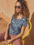 White Stuff Nelly Notch Neck Tee Blue Mlt