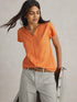 White Stuff Nelly Notch Neck Tee Bright Orange