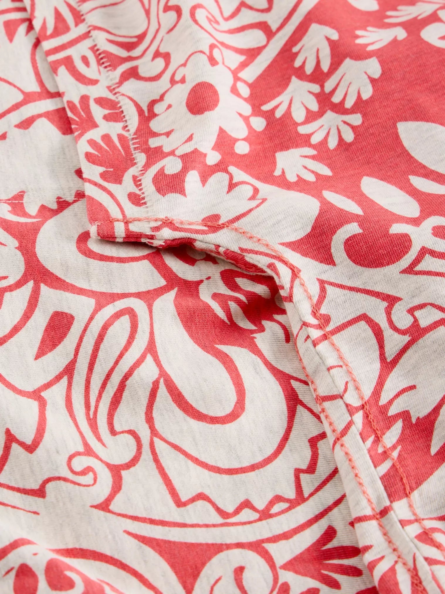 White Stuff Nelly Notch Neck Tee Coral Multi