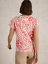 White Stuff Nelly Notch Neck Tee Coral Multi