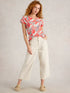 White Stuff Nelly Notch Neck Tee Coral Pr