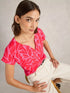 White Stuff Nelly Notch Neck Tee Mid Pink