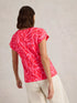 White Stuff Nelly Notch Neck Tee Mid Pink