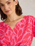 White Stuff Nelly Notch Neck Tee Mid Pink