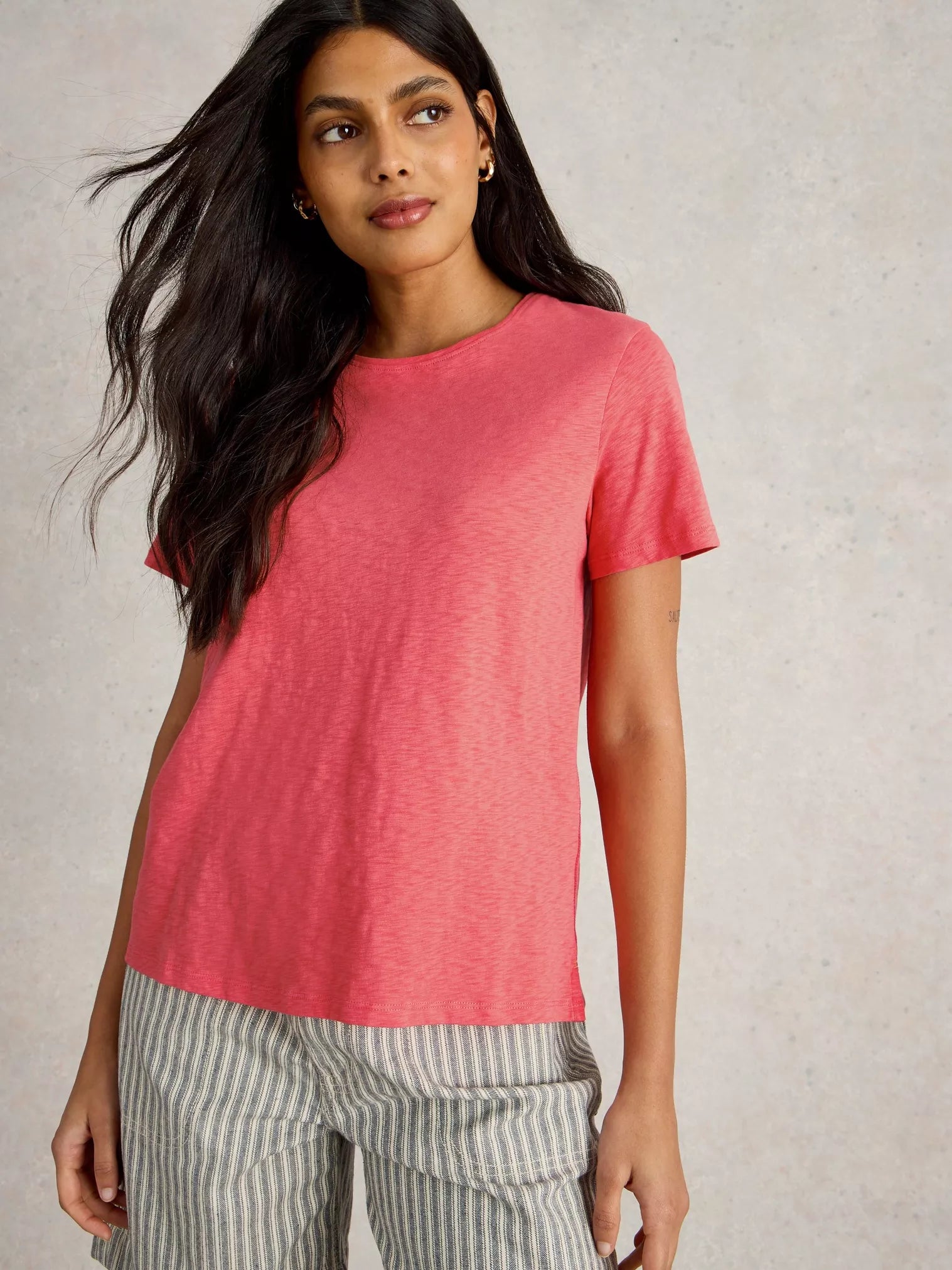 White Stuff Abbie Tee Mid Coral