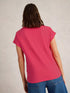 White Stuff Nelly Notch Neck Tee Bright Pink