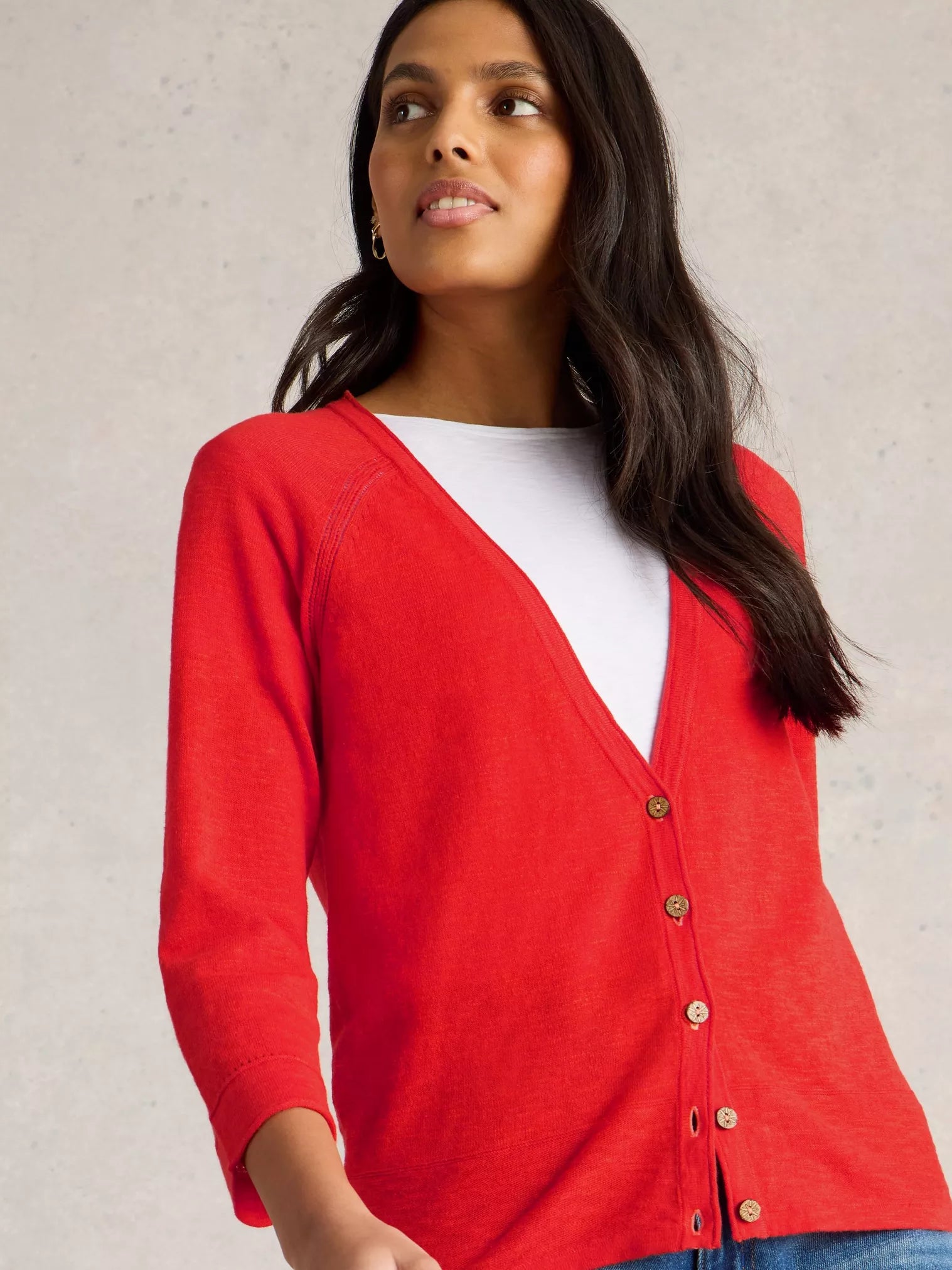 White Stuff Naria Cardi Bright Orange