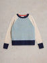 White Stuff Colourblock Nep Jumper Blue Multi