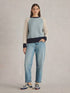 White Stuff Colourblock Nep Jumper Blue Multi