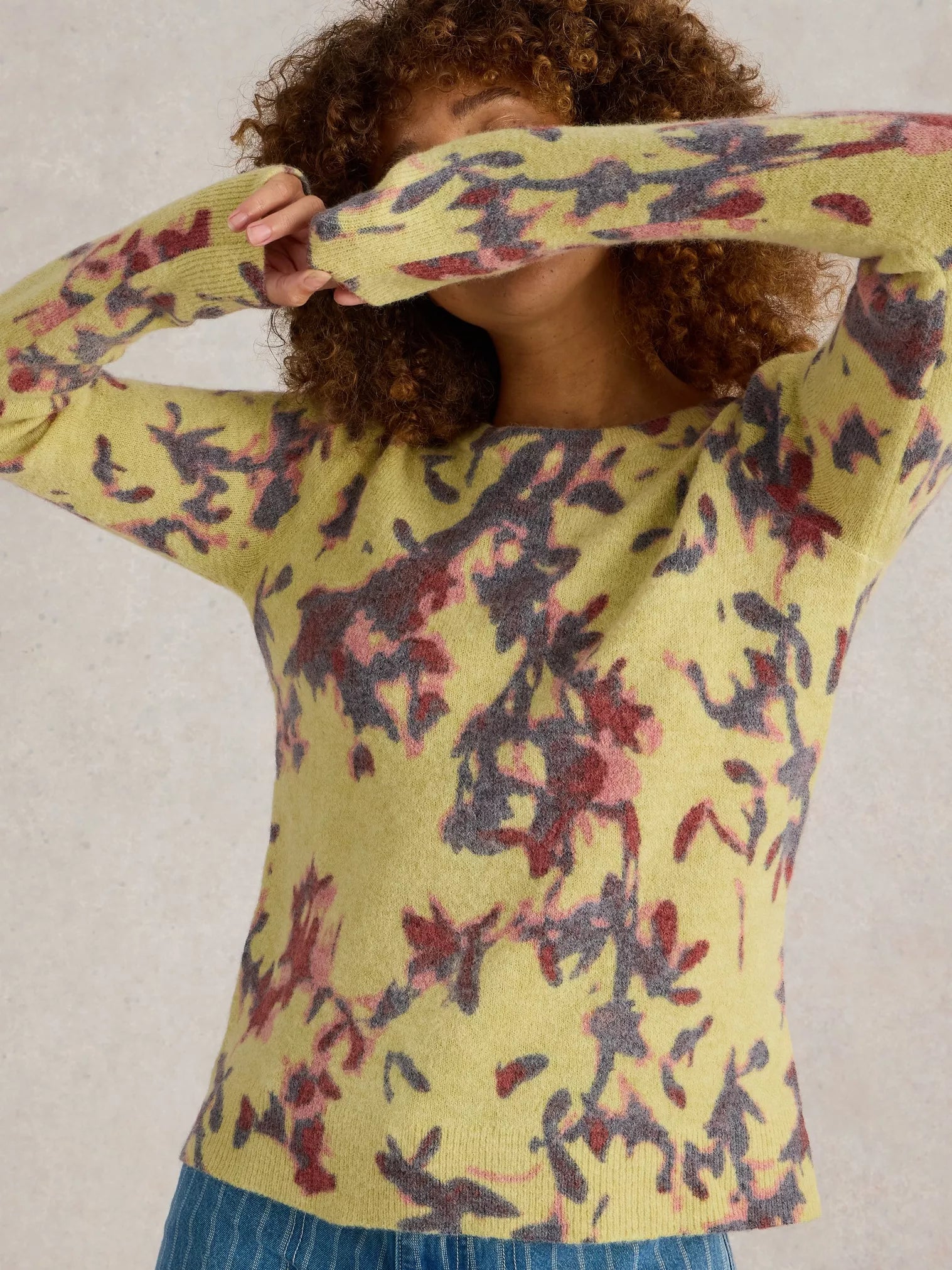 White Stuff Jodie Jumper Yellow Print