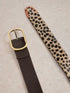 White Stuff Reversible Leather Belt Natural Multi