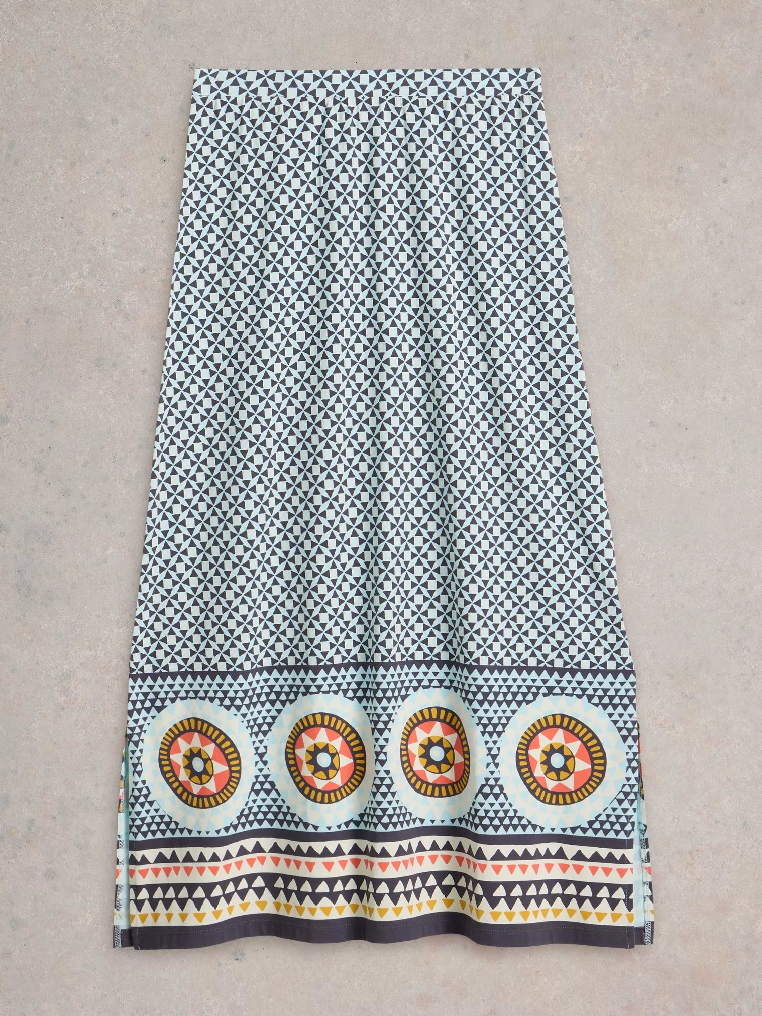 White Stuff Fay Jersey Maxi Column Skirt Blue Mlt