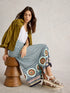 White Stuff Fay Jersey Maxi Column Skirt Blue Mlt