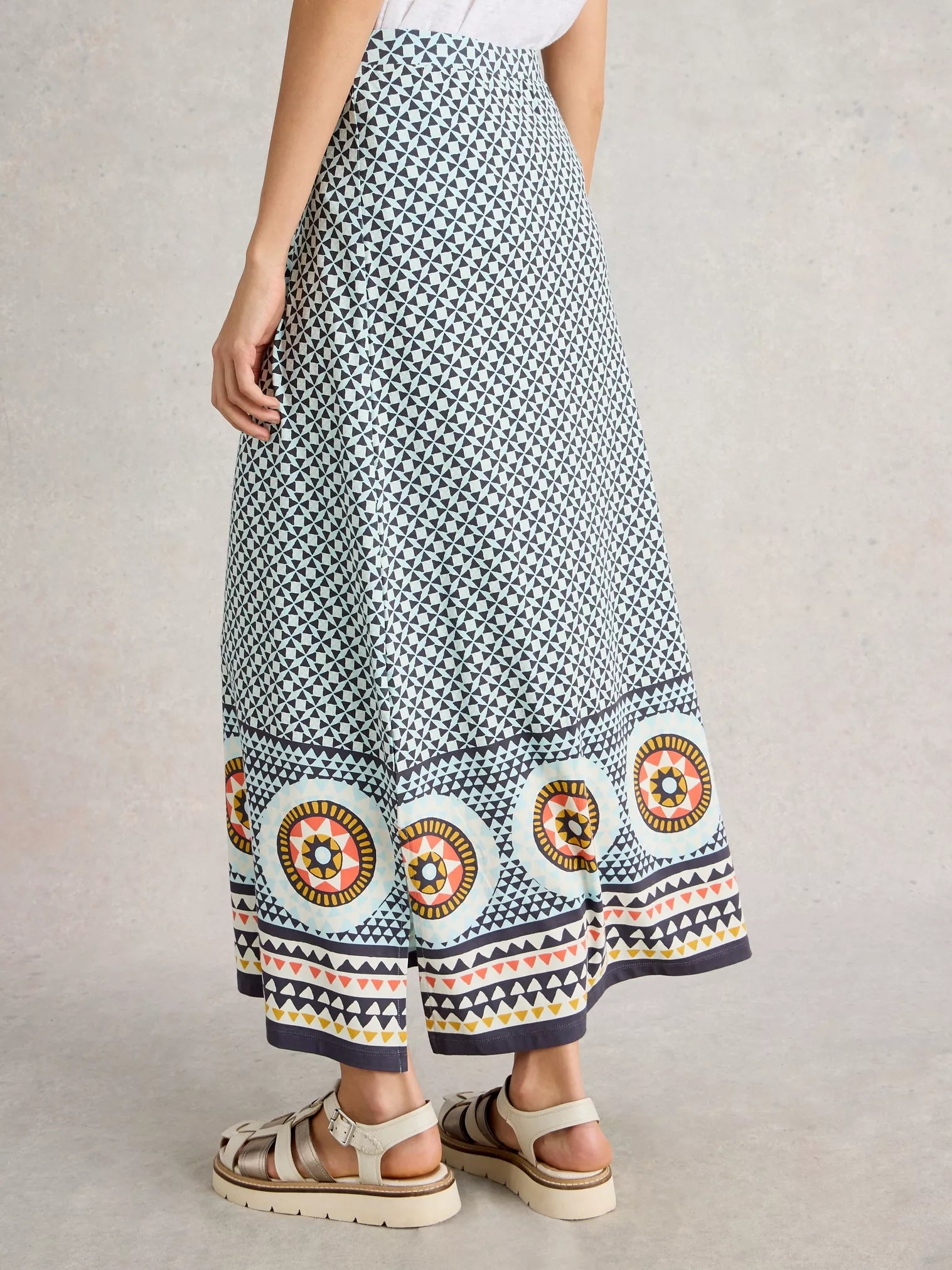 White Stuff Fay Jersey Maxi Column Skirt Blue Mlt