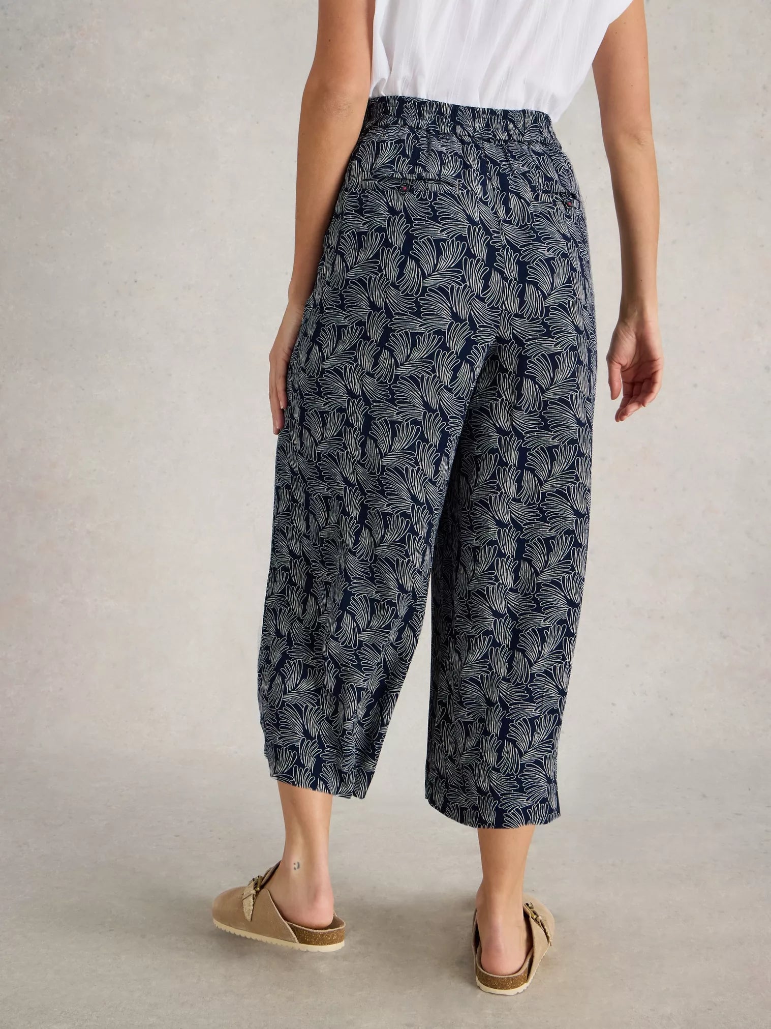 White Stuff Lisette Crinkle Culotte Navy Pr