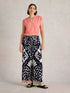White Stuff Farah Wide Leg Trouser Navy Multi