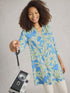 White Stuff Blake Linen Tunic Blue Print