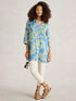White Stuff Blake Linen Tunic Blue Print