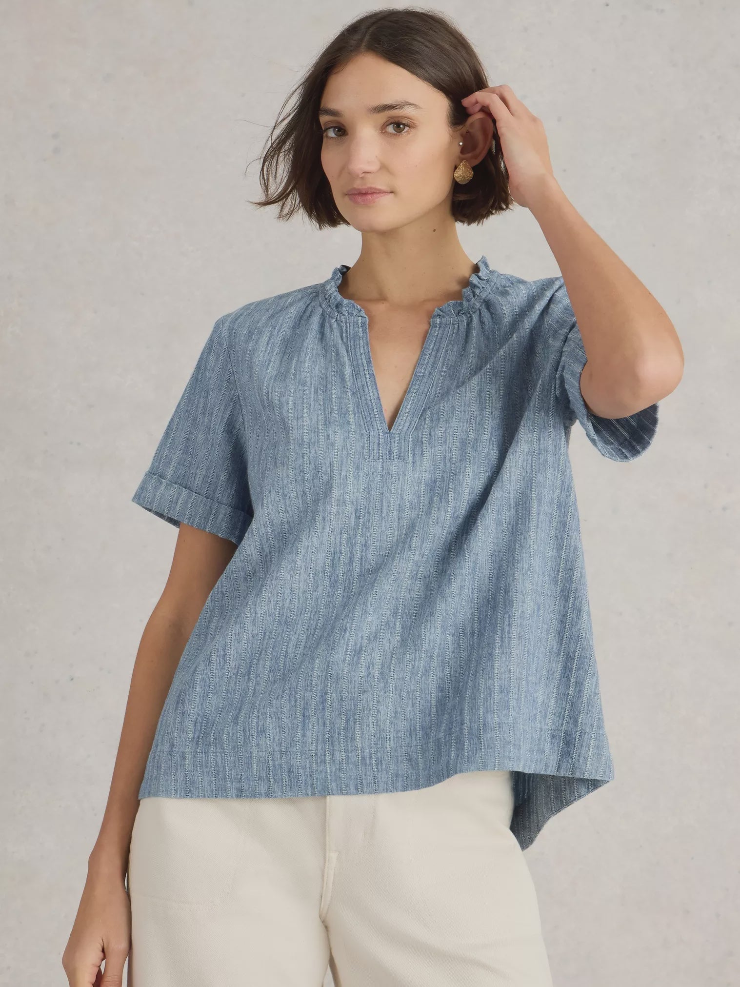 White Stuff Teakie Stripe Top Blue Multi