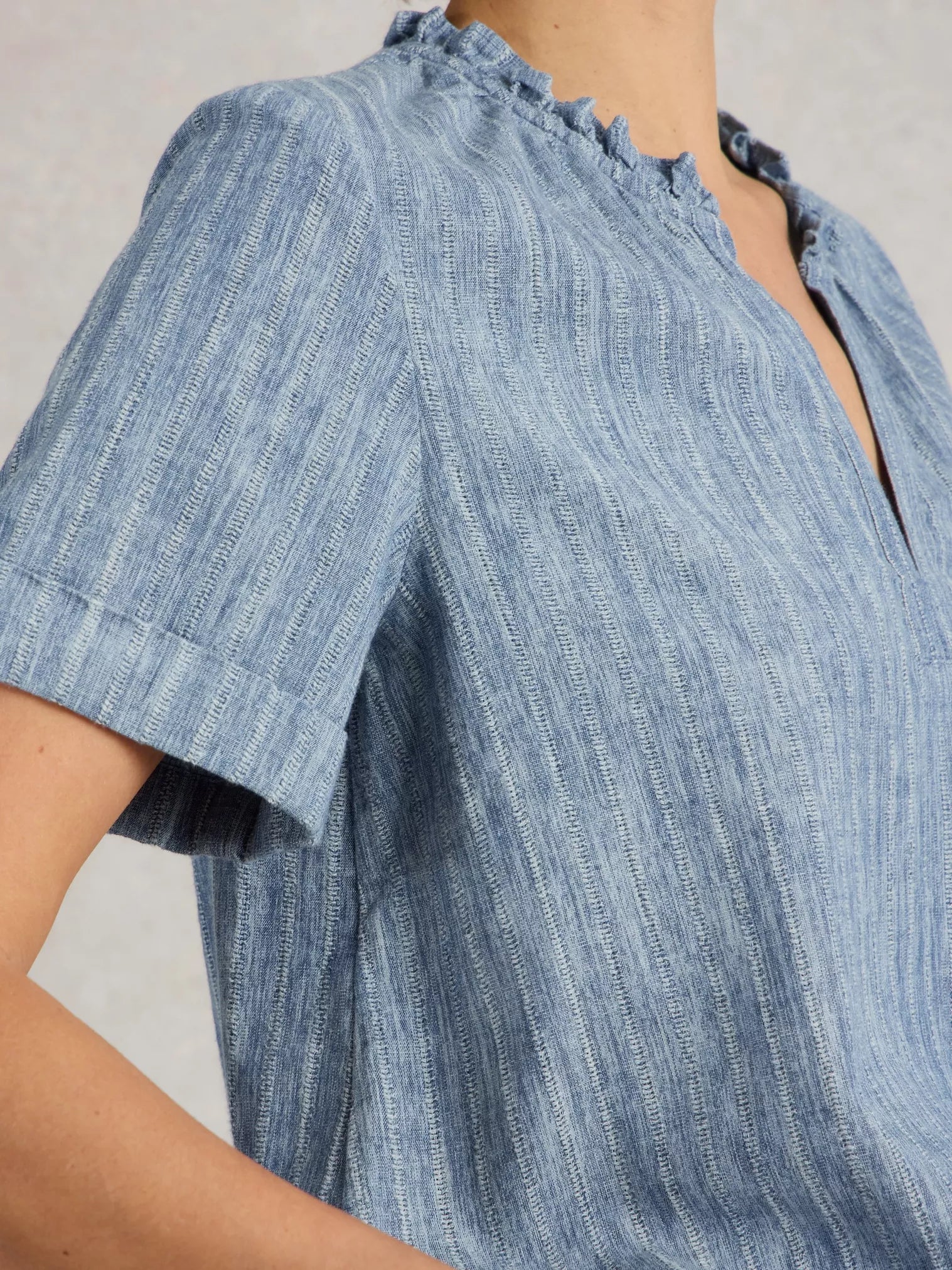 White Stuff Teakie Stripe Top Blue Multi