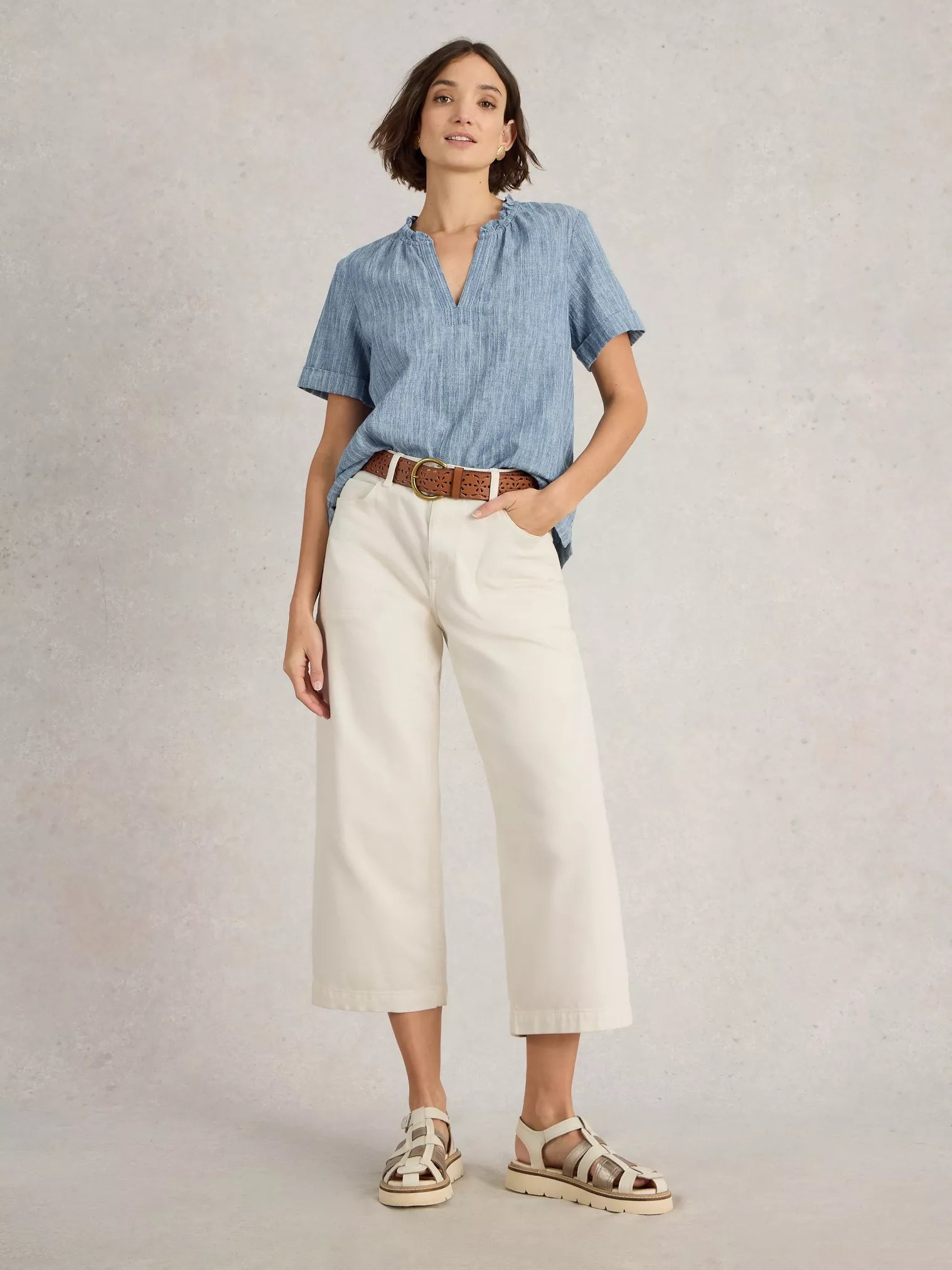 White Stuff Teakie Stripe Top Blue Multi