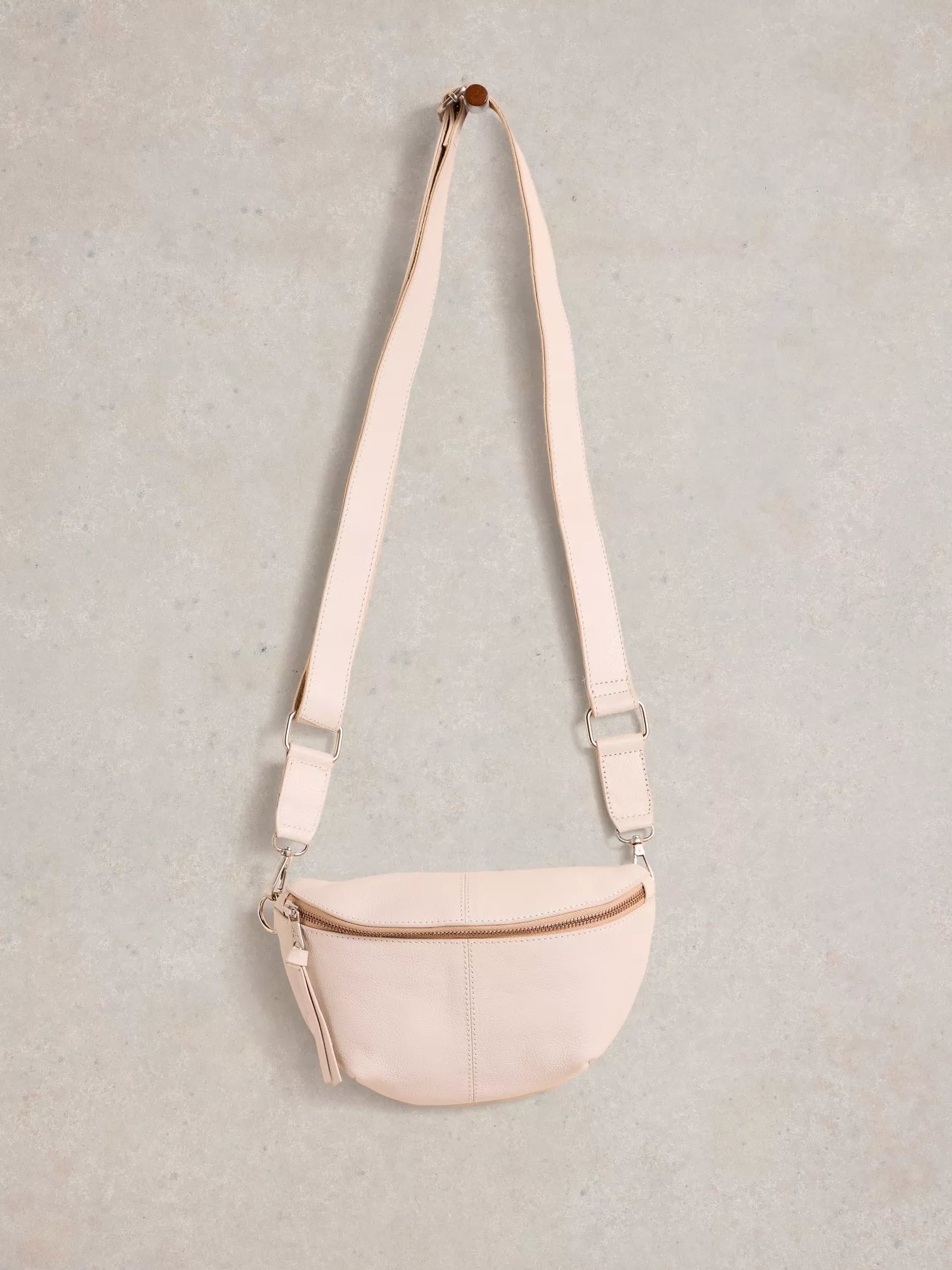 White Stuff Mini Sebby Leather Sling Bag Pale Ivory