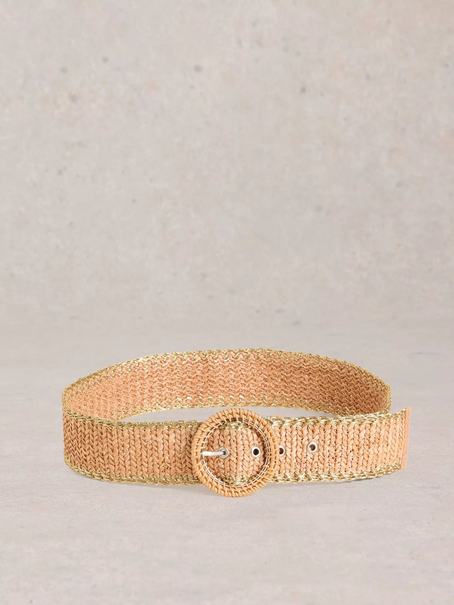 White Stuff Raffia Belt Light Natural