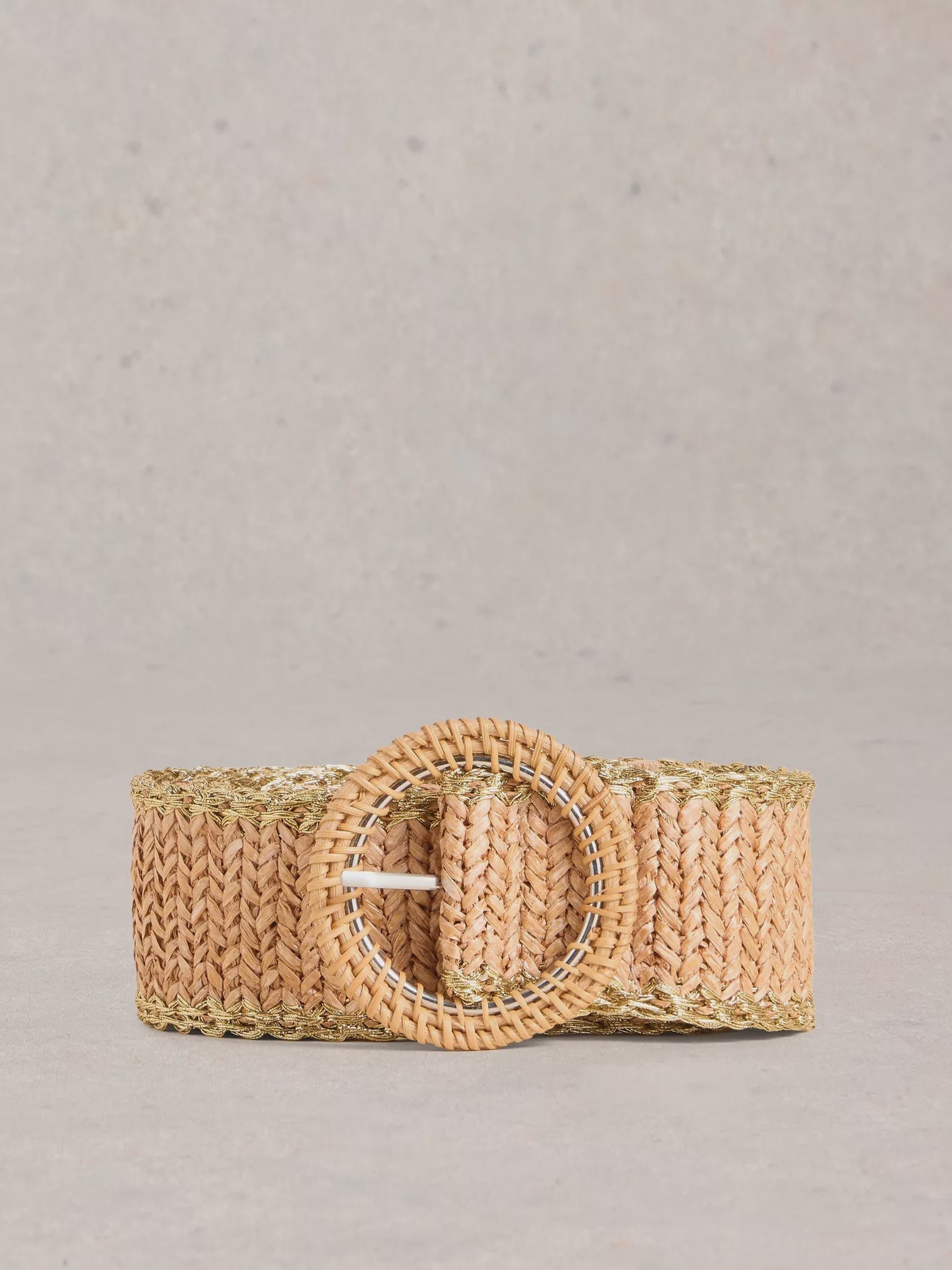 White Stuff Raffia Belt Light Natural