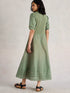 White Stuff Claudia Fabric Mix Dress Dus Green