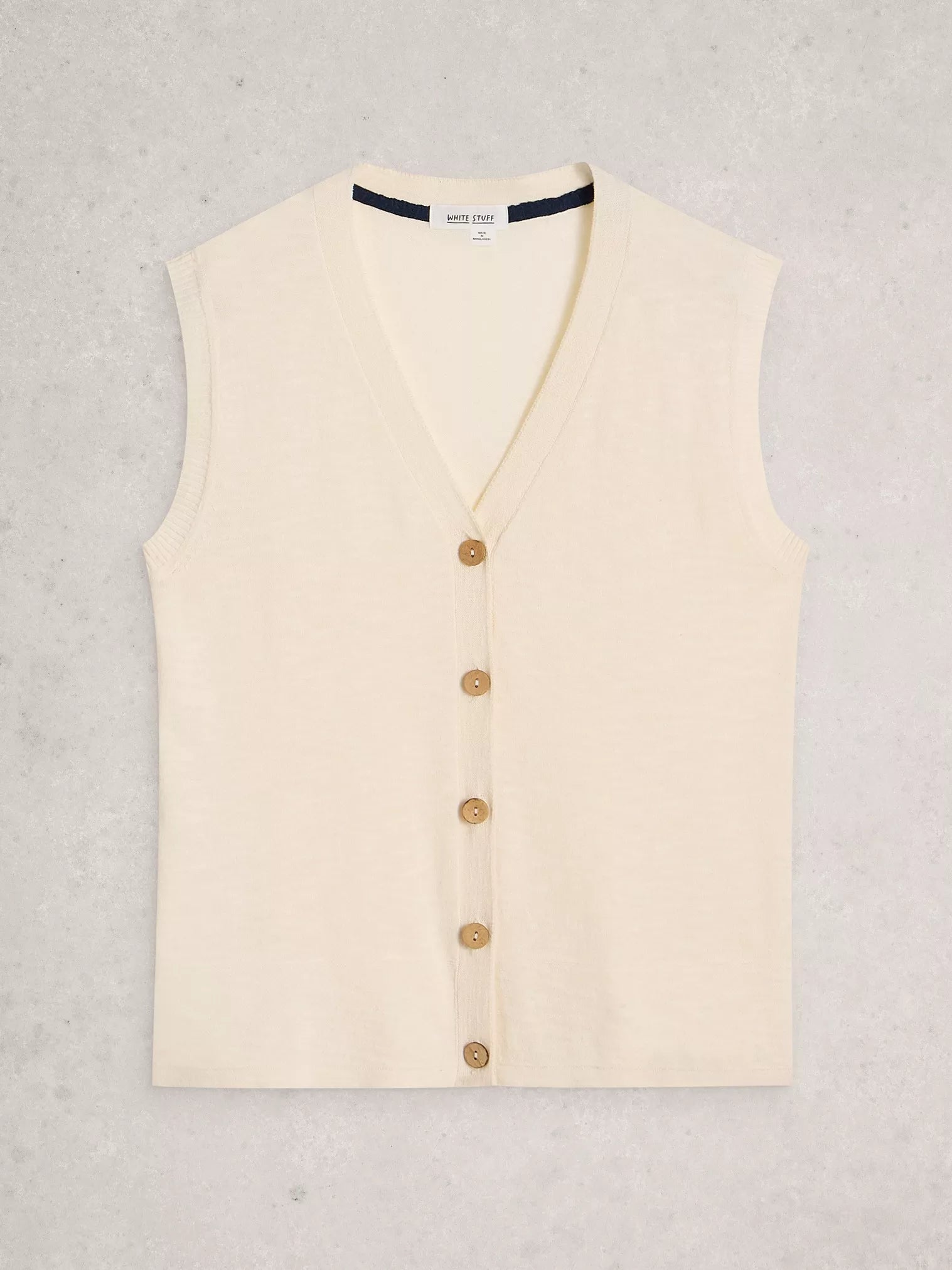 White Stuff Nova Linen Blend Tank Natural White