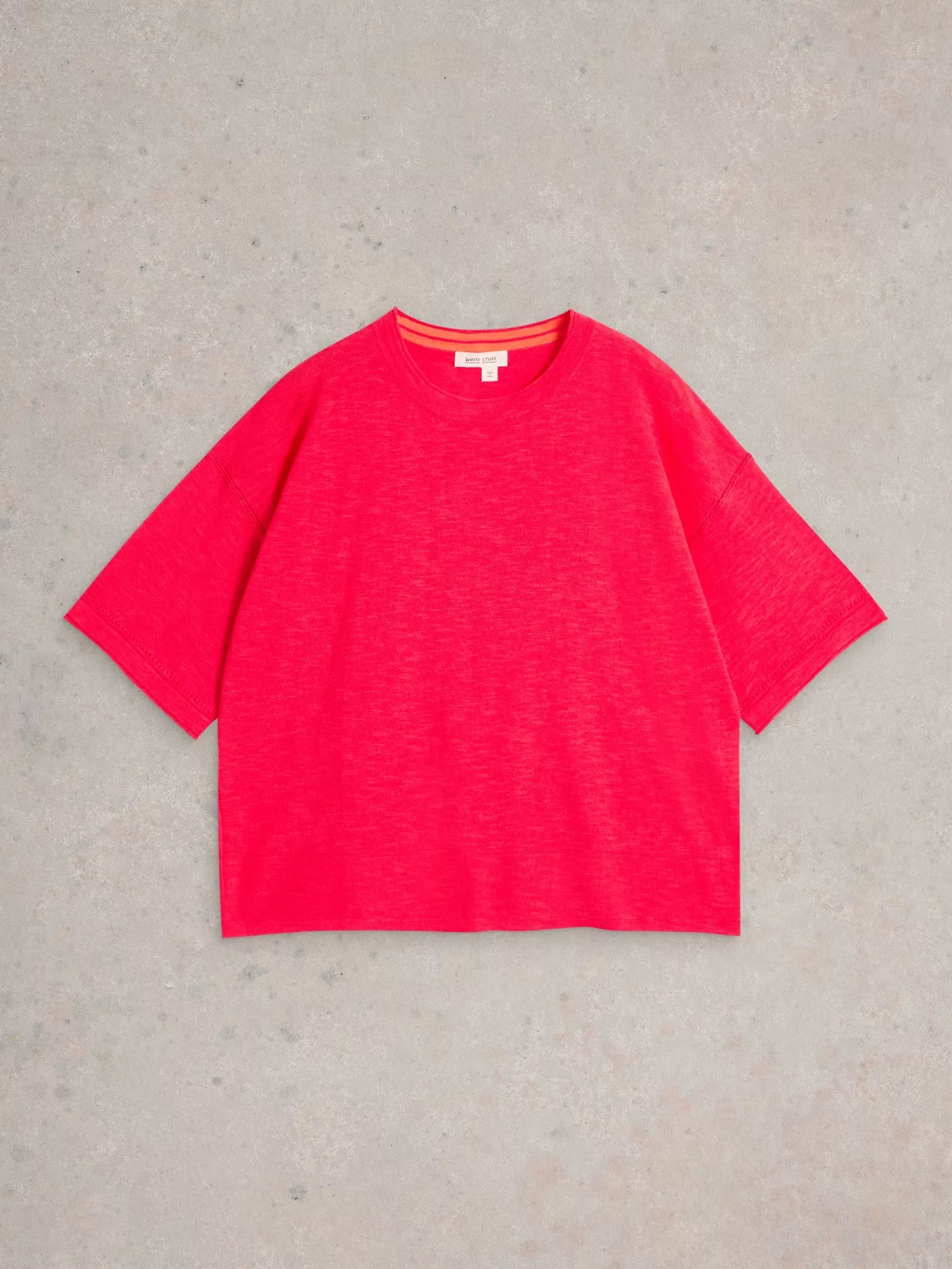 White Stuff Kate Linen Blend Tee Brt Pink