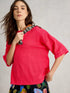 White Stuff Kate Linen Blend Tee Brt Pink