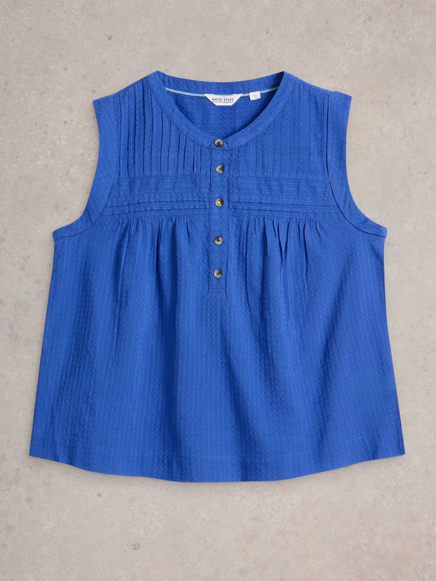 White Stuff Isla Mix Top Brt Blue