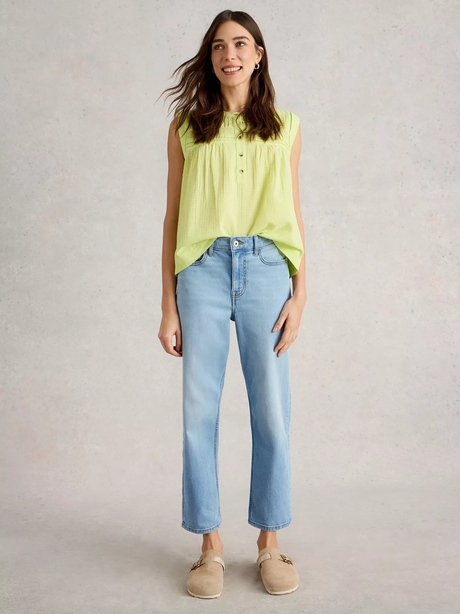 White Stuff Blake Straight Crop Jean Lgt Denim