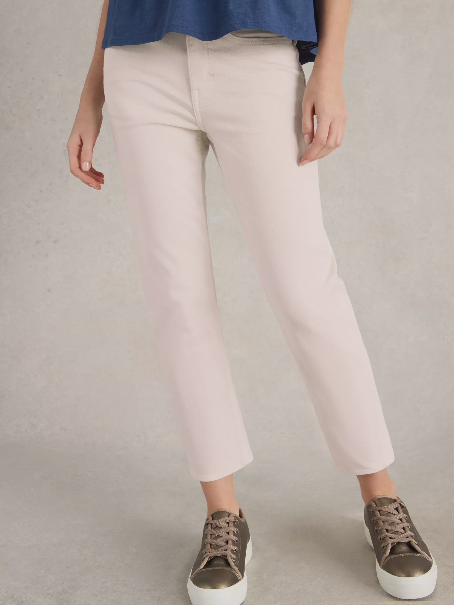 White Stuff Blake Straight Crop Jean Nat White