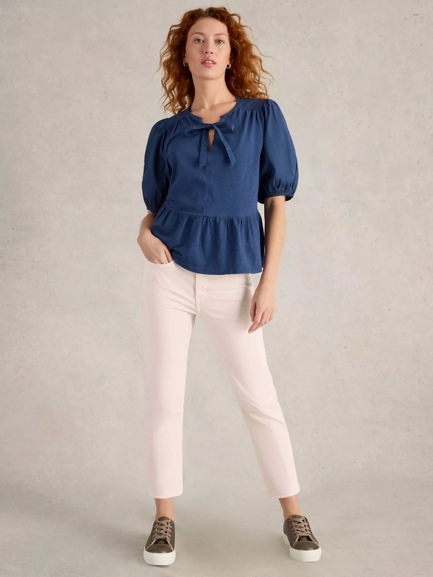 White Stuff Blake Straight Crop Jean Nat White