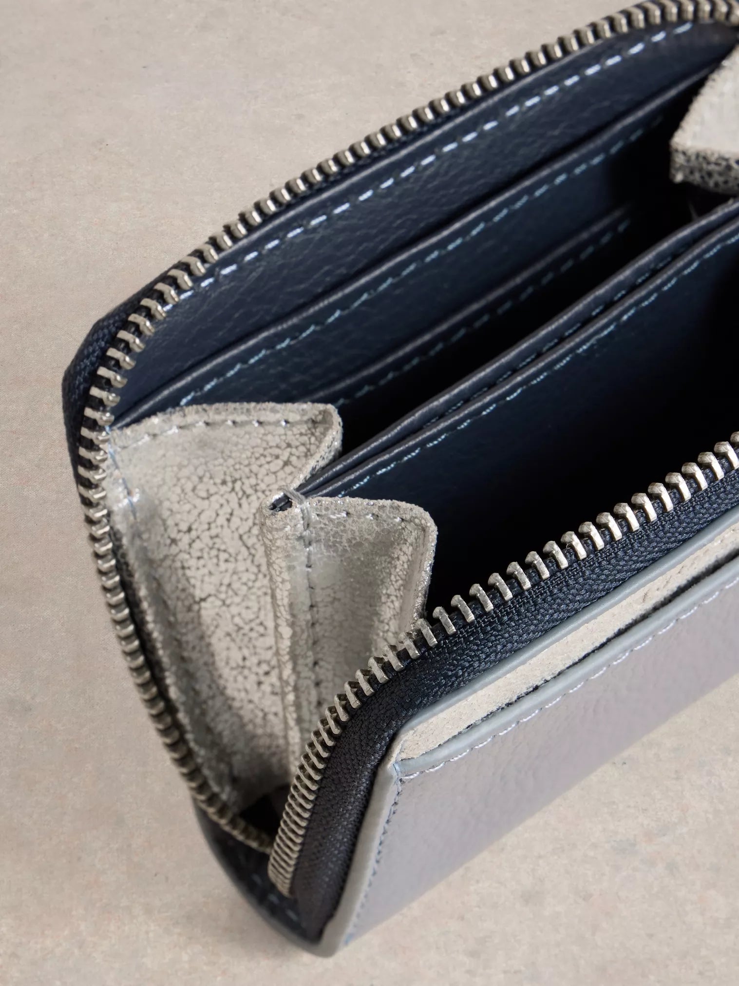 White Stuff Cerys Zip Around Purse Blue Multi