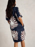 White Stuff June Linen Dress Navy Pr