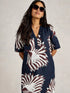 White Stuff June Linen Dress Navy Pr