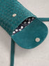 White Stuff Coco Weave Leather Phone Bag Dark Teal