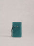 White Stuff Coco Weave Leather Phone Bag Dark Teal
